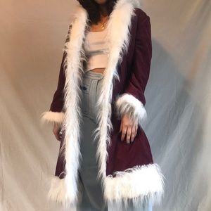 SOLD • vintage faux suede / fur penny lane coat